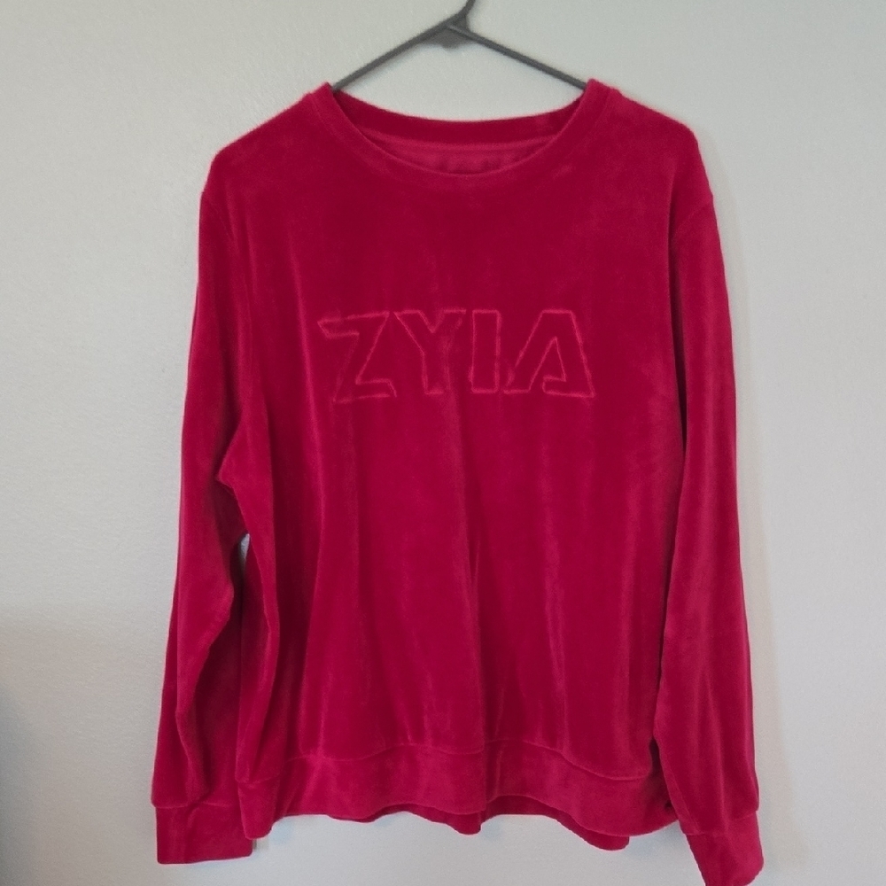 Zyia Active Pink Velour Sweatshirt Size 3XL